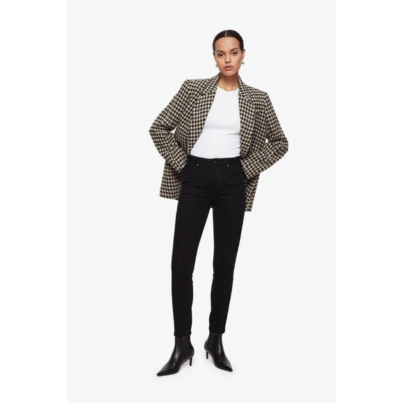 ANINE BING Denim - ANINE BING Jagger OD Black Dark Blue High Rise Skinny Ankle Jeans, Size 28